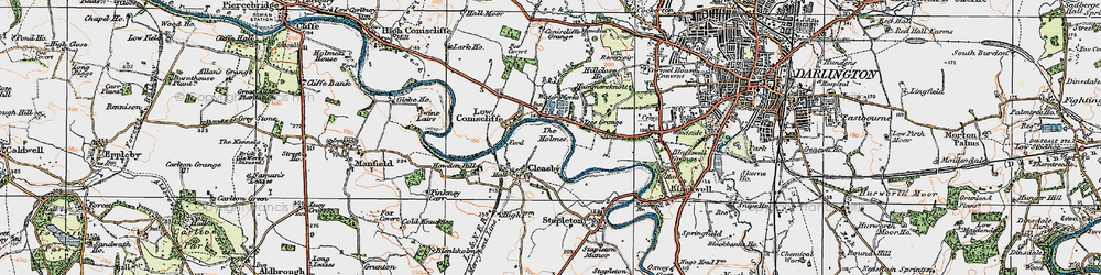 Old map of Cleasby in 1925