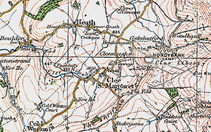 Old map of Clee St Margaret in 1921