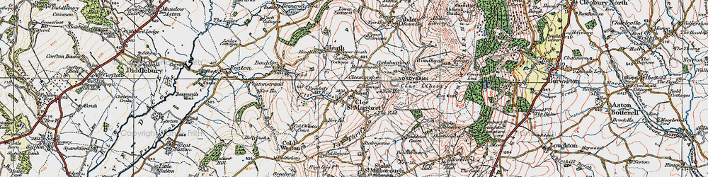Old map of Clee St Margaret in 1921