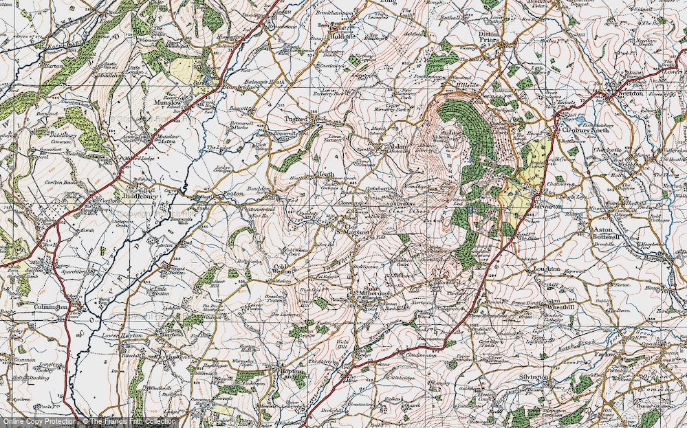 Old Map of Cleemarsh, 1921 in 1921