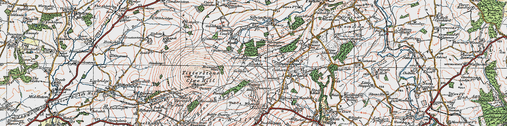 Old map of Cleeton St Mary in 1921