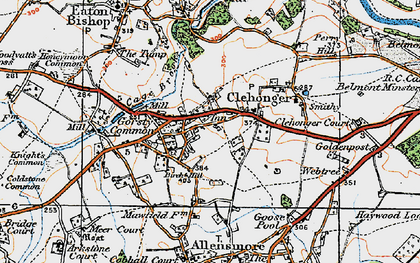 Old map of Clehonger in 1920