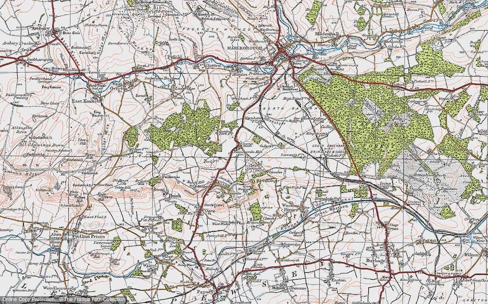 Old Map of Clench Common, 1919 in 1919