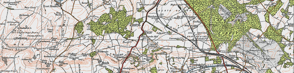 Old map of Clench Common in 1919