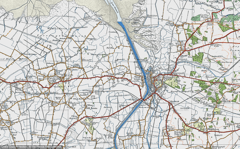 Old Map of Historic Map covering Banklands in 1922