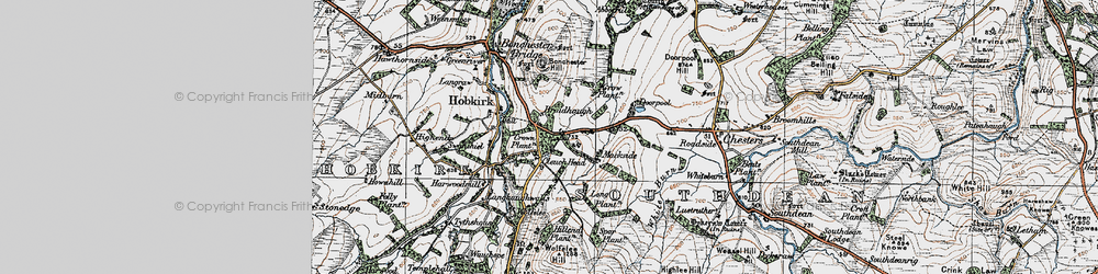 Old map of Wolfelee Hill in 1926