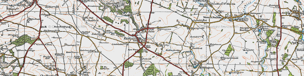 Old map of Cleveley in 1919