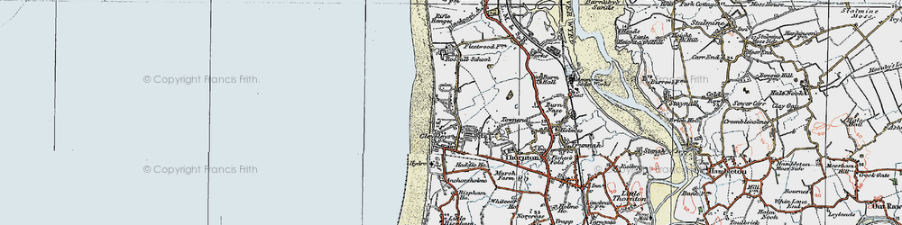 Old map of Cleveleys in 1924