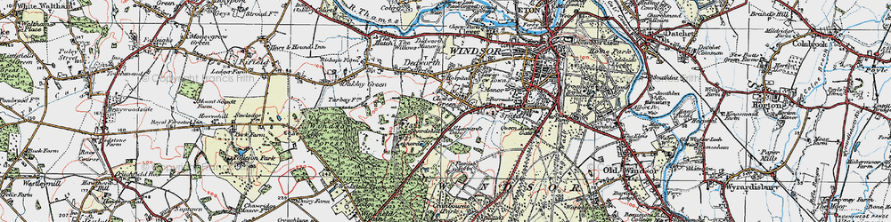 Old map of Clewer Green in 1920