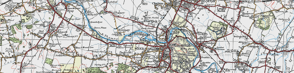 Old map of Boveney Lock in 1920