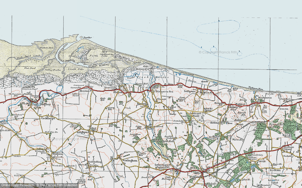 Old Map of Cley next the Sea, 1921 in 1921