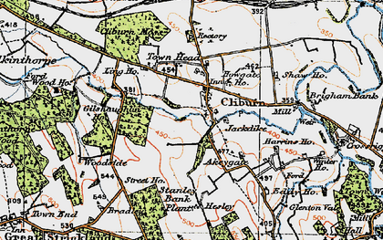 Old map of Hesley in 1925