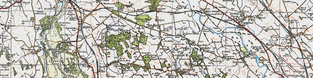 Old map of Bradley in 1925