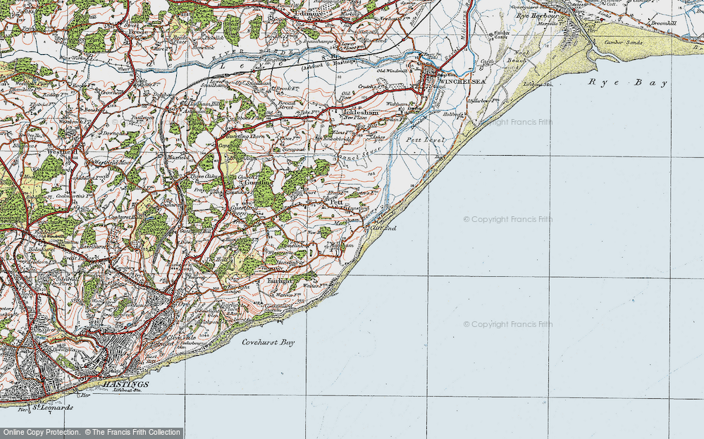 Old Map of Cliff End, 1921 in 1921