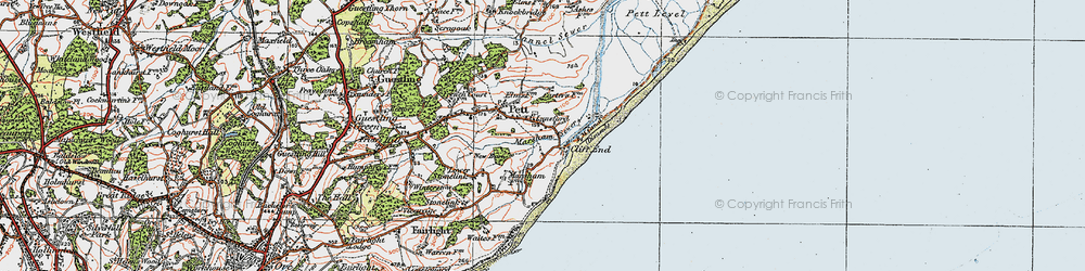 Old map of Cliff End in 1921