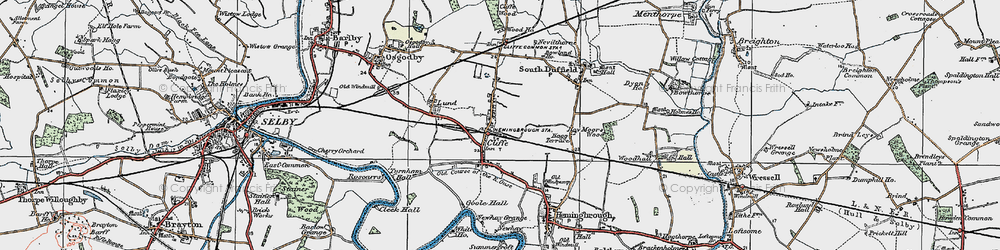 Old map of Cliffe in 1924