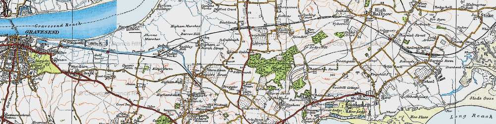 Old map of Cliffe Woods in 1921
