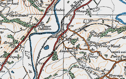 Old map of Clifford in 1919
