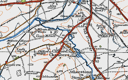 Old map of Clifford Chambers in 1919
