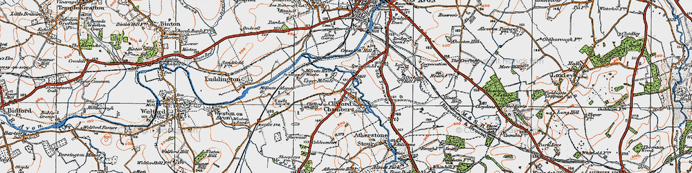Old map of Clifford Chambers in 1919