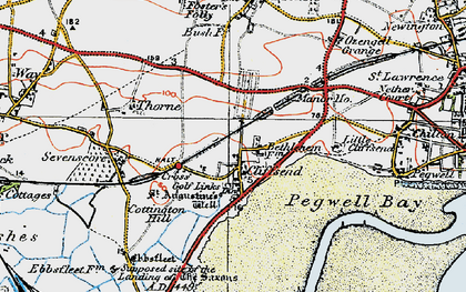 Old map of Pegwell Bay in 1920