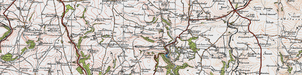 Old map of Beccot in 1919