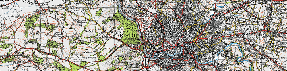 Old map of Avon Gorge Nature Reserve in 1919