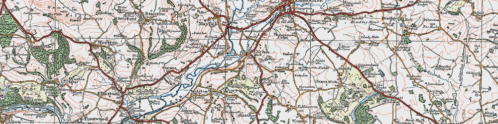 Old map of Clifton in 1921