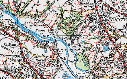 Old map of Clifton Junction in 1924