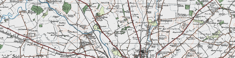 Old map of Clifton Moor in 1924