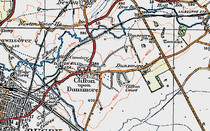 Old map of Clifton upon Dunsmore in 1920