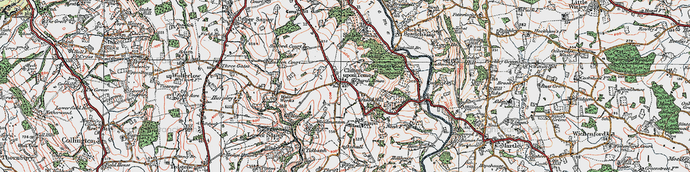 Old map of Clifton upon Teme in 1920