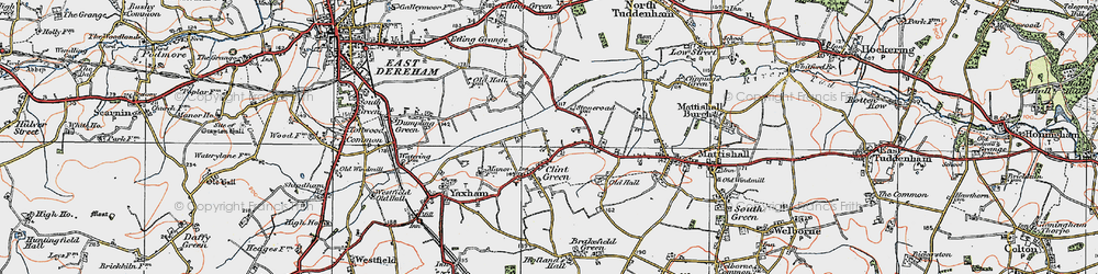 Old map of Clint Green in 1921