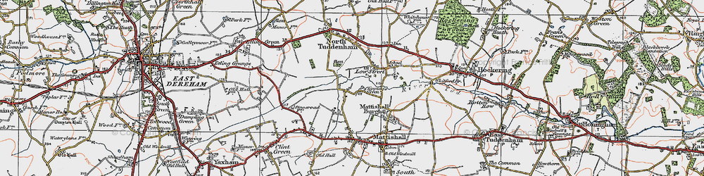 Old map of Clippings Green in 1921