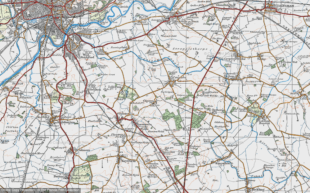 Old Map of Clipston, 1921 in 1921