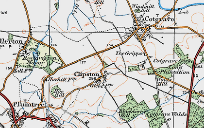 Old map of Clipston in 1921