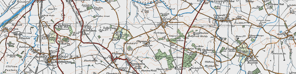 Old map of Clipston in 1921
