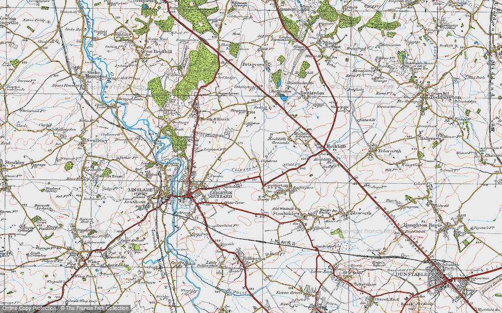 Old Map of Historic Map covering Leighton Buzzard Railway in 1919