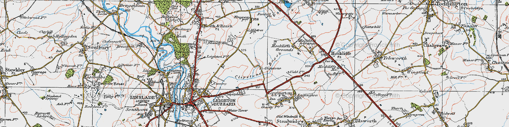 Old map of Leighton Buzzard Railway in 1919