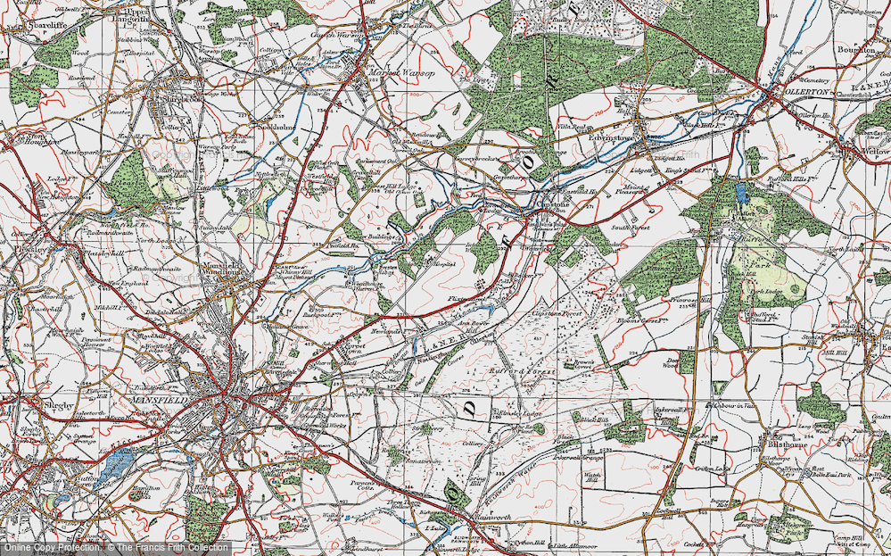 Old Map of Clipstone, 1923 in 1923