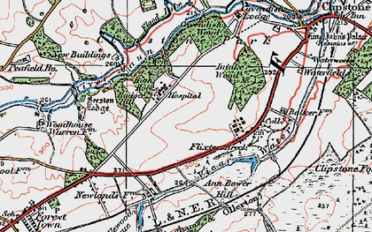Old map of Clipstone in 1923