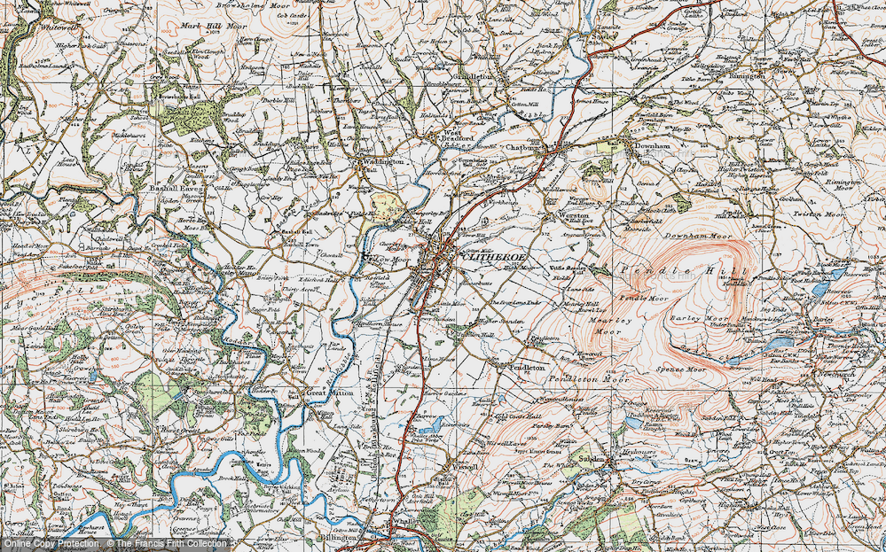 Old Map of Clitheroe, 1924 in 1924