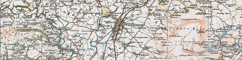 Old map of Clitheroe in 1924