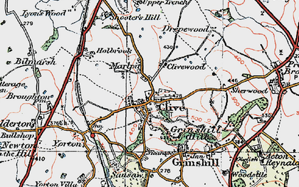 Old map of Clive in 1921