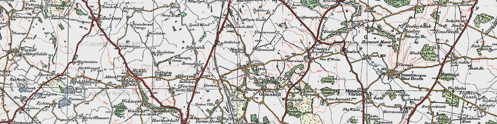Old map of Clive in 1921
