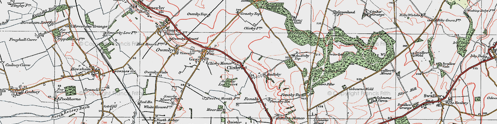 Old map of Audleby in 1923