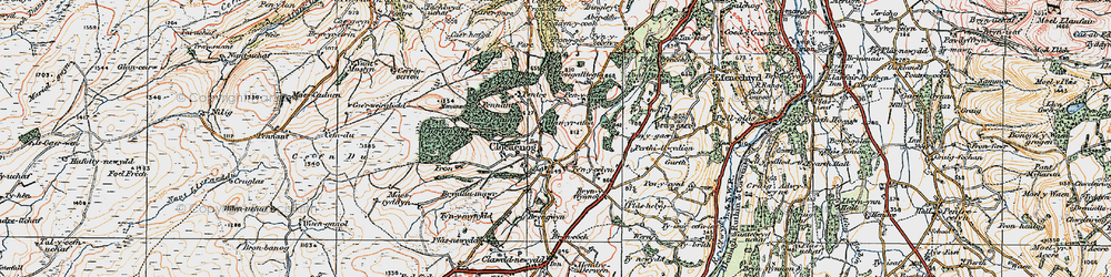 Old map of Clocaenog in 1922