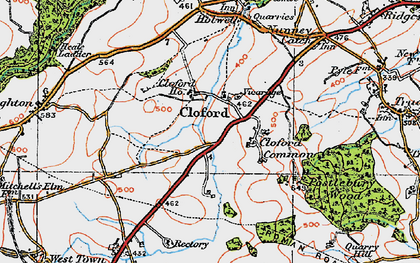 Old map of Cloford in 1919