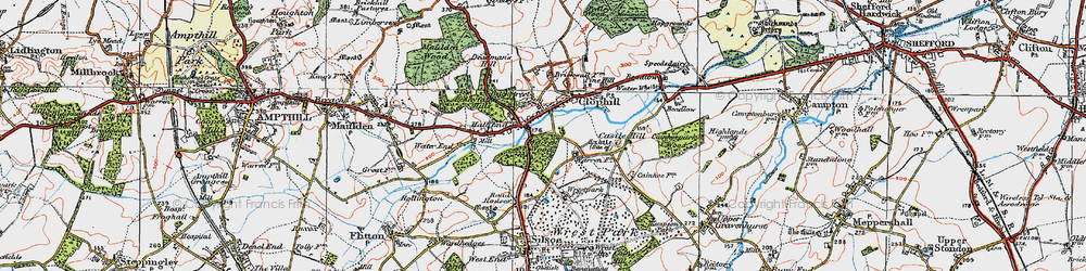 Old map of Clophill in 1919