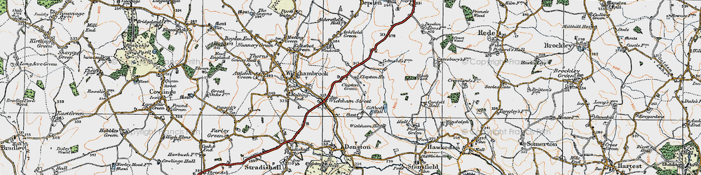 Old map of Clopton Green in 1921